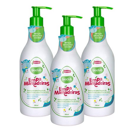 3 Unidades Detergente para Mamadeiras e Utensílios de Bebê 500ml - Bioclub Baby