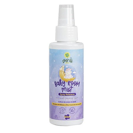 Baby Room Mist Spray Relaxante Aromaterapêutico com Hidrolato de Melissa e Óleo Essencial de Lavanda - Verdi Natural