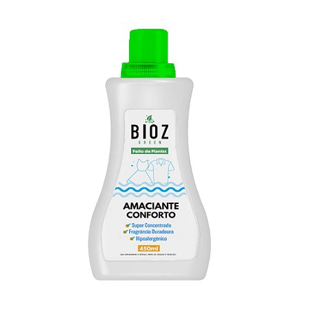 Amaciante Conforto Natural e Hipoalergênico 450ml - Bioz Green