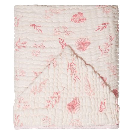 Toalha de Banho Soft Bamboo Mami com Capuz Folhagem Rosa - Papi Baby