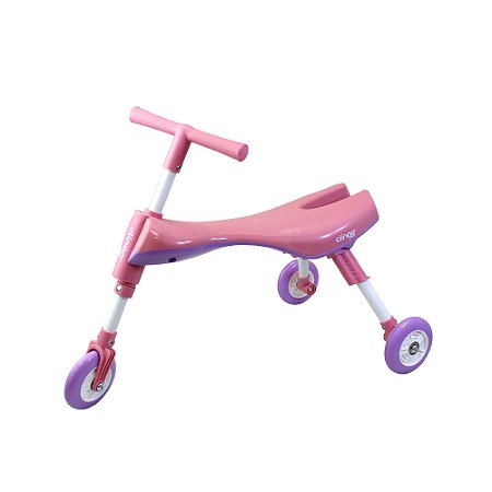 Triciclo Infantil Dobrável Rosa e Lilás - Clingo
