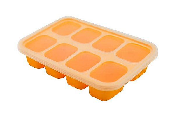 Porta Papinha de Silicone com Tampa 8 Cubos (30ml) Girafa - Marcus & Marcus