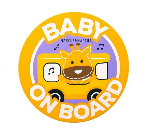 Adesivo de Silicone para Vidro de Carro Baby On Board Girafa - Marcus & Marcus