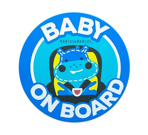 Adesivo de Silicone para Vidro de Carro Baby On Board Hipopótamo - Marcus & Marcus