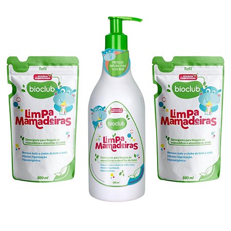 Detergente para Mamadeira + 2 Refil Bioclub Baby 1,5L