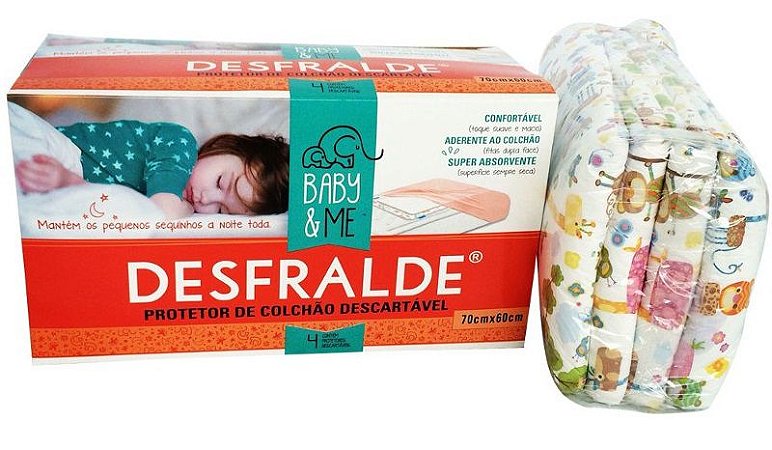 DESFRALDE - Protetor Descartável para Colchão Super Absorvente (04 unidades) - Baby & Me