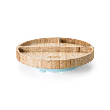 Prato Redondo com Divisórias e Ventosa em Bambu e Silicone Linha Bam N' Boo Azul - Fisher Price