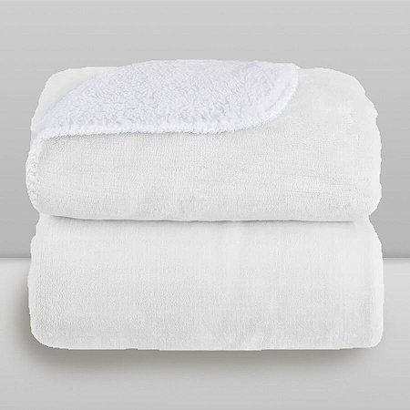 Cobertor Bebê Microfibra Plush com Sherpa 0,90 x 1,10 Branco