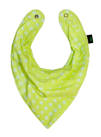 Babador Bandana Verde com Poá Branco - Gumii