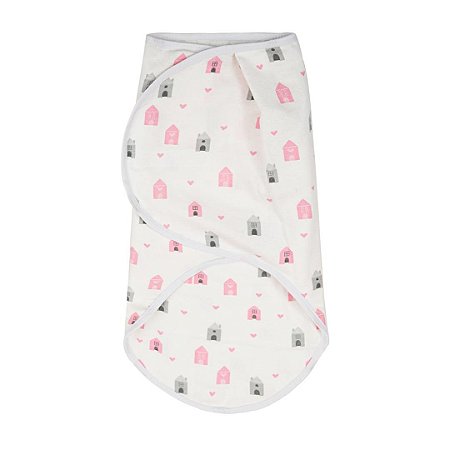 Cueiro de Bebê Swaddle Ajustável Casinha - Papi Baby