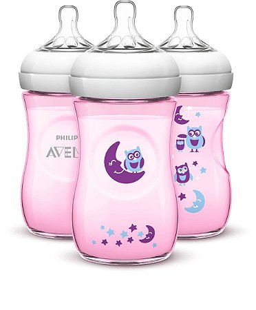 Kit Mamadeira Avent Pétala Anti-Cólica 260ml 1+ Meses 03 unidades Coruja - Philips Avent