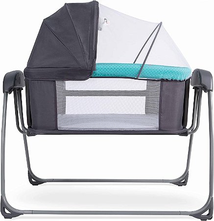 Berço Bebê Infantil Techno Automático c/ Bluetooth Grafite/Verde - Mastela