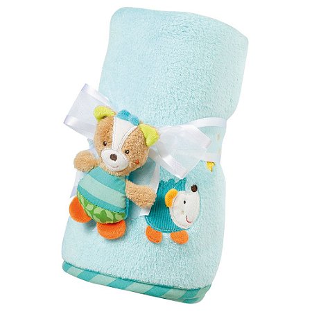 Manta para Bebê com Ursinho Azul - Multikids Baby