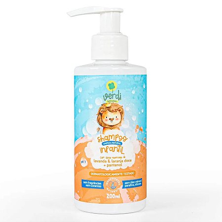 Shampoo Infantil 100% Natural com Óleos Essenciais de Lavanda e Laranja Doce e Pantenol - Verdi Natural