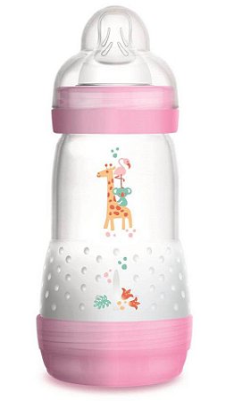 Mamadeira MAM First Bottle Anti-Cólica e Auto-Esterilizável 260ml Menina