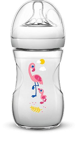 Mamadeira Avent Pétala Anti-Cólica 260ml 1+ Meses Flamingo - Philips Avent