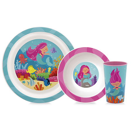 Kit Refeição Infantil Aventuras Sereia - Buba