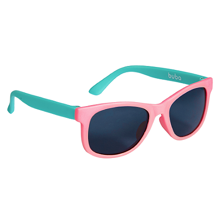 Óculos de Sol Baby com Armação Flexível e Proteção Solar Rosa/Verde - Buba