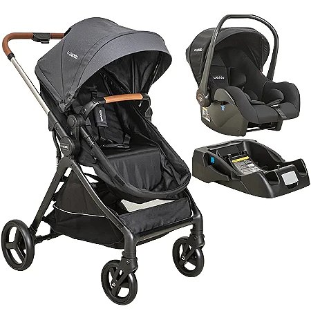 Carrinho de Bebê Speedy Com Bebe Conforto E Base Melange Grafite - Kiddo