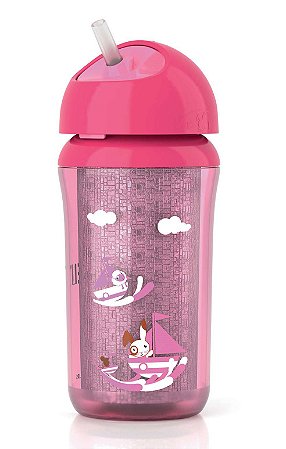 Copo Térmico com Canudo 260ml Rosa - Philips Avent