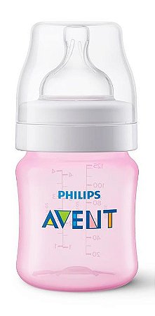 Mamadeira Avent Clássica Anti-Cólica 125ml 0+ Meses Rosa - Philips Avent