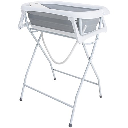 Banheira Dobrável Flex + Suporte de Elevação Cinza - Kiddo