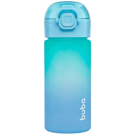 Garrafinha Infantil Degrade com Canudo 450ml Azul - Buba