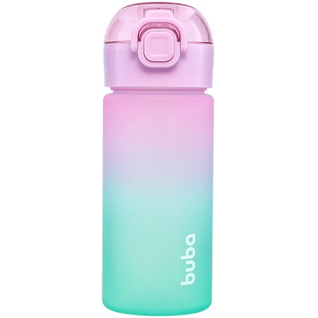 Garrafinha Infantil Degrade com Canudo 450ml Rosa - Buba