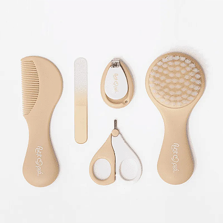 Kit de Cuidados e Higiene do Bebê 5 Peças Nude - Petit Piá