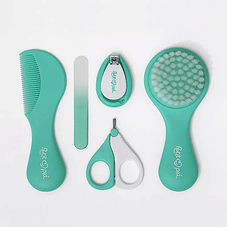 Kit de Cuidados e Higiene do Bebê 5 Peças Verde - Petit Piá