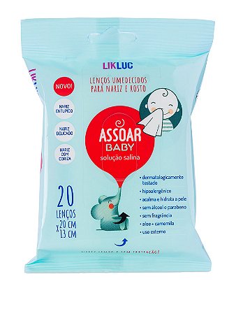 Assoar Baby - Lenços Umedecidos com Solução Salina - LikLuc