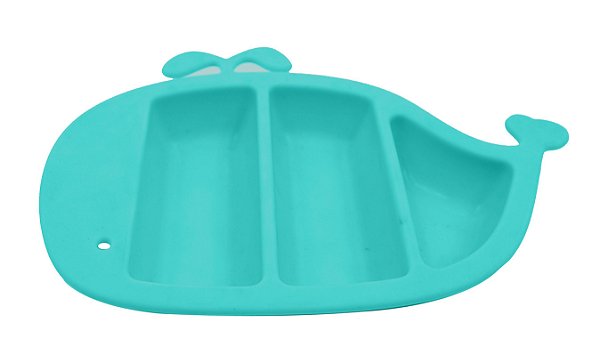 Prato de Silicone com Divisórias Baleia (Permite Freezer e Microondas) - Girotondo Baby