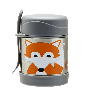 BABY OPEN BOX - Pote Térmico Inox com Talher Raposa - 3 Sprouts