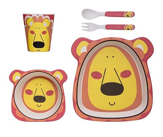 Kit Alimentação ECO (5 Peças) Leão - Girotondo Baby