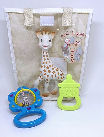 Sophie La Girafe - Kit Presente Fresh Touch Chocalho Azul - Vulli