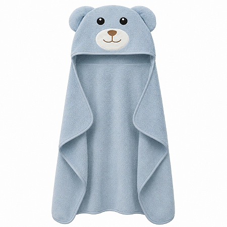 Toalha de Banho com Capuz Comfort Power Sec Cachorro Azul - Laço Bebê