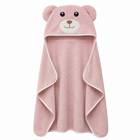 Toalha de Banho com Capuz Comfort Power Sec Cachorro Rosa - Laço Bebê