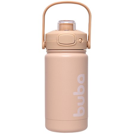Garrafa Térmica Infantil Parede Dupla Inox 350ml Bege - Buba