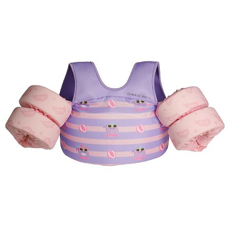Boia de Braço Infantil com Colete Baleia Willo Rosa - Marcus & Marcus