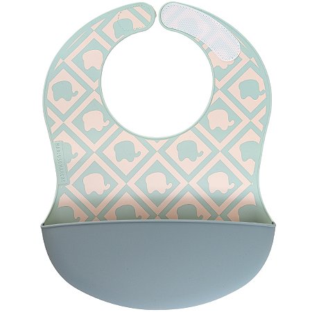 Babador de Silicone Grande Cobertura Total Verde Menta - Marcus & Marcus