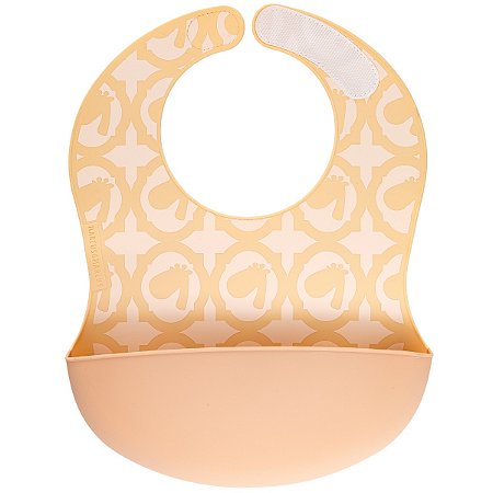 Babador de Silicone Grande Cobertura Total Amarelo Manteiga - Marcus & Marcus