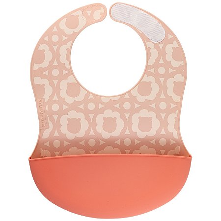 Babador de Silicone Grande Cobertura Total Coral - Marcus & Marcus