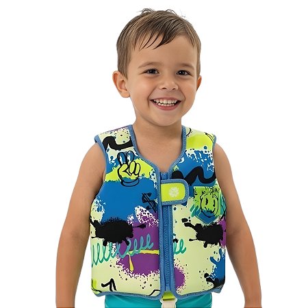 Colete Flutuador Infantil Neon Artístico M (11-19 Kg) - Marcus & Marcus