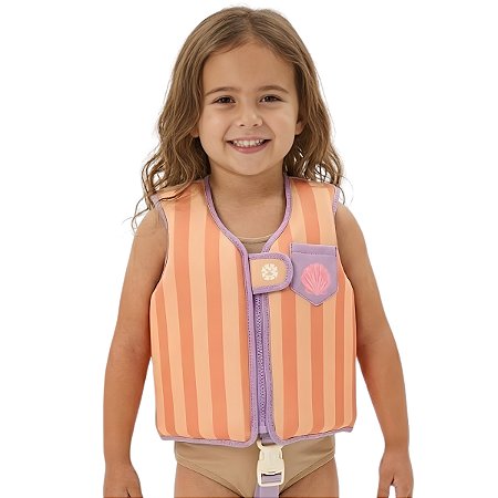 Colete Flutuador Infantil Listras Fundo do Mar G (19-30 Kg) - Marcus & Marcus