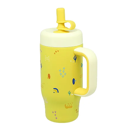 Garrafa Térmica com Canudo e Alça Natureza 530ml - Marcus & Marcus