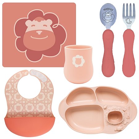 Kit Alimentação Leão Vermelho Coral - Marcus & Marcus