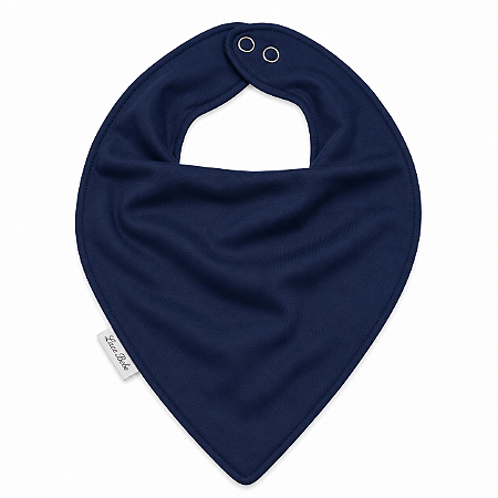 Babador Bandana Bamboo Laço Bebê - Azul Marinho