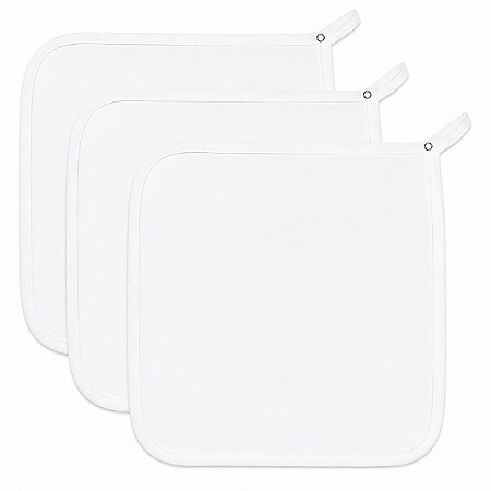Kit Paninho de Boca Babita Bamboo Laço Bebê 3 Peças - Branco