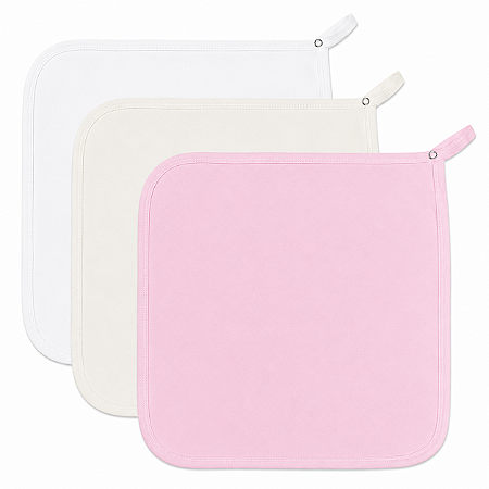 Kit Paninho de Boca Babita Bamboo Laço Bebê 3 Peças - Rosa