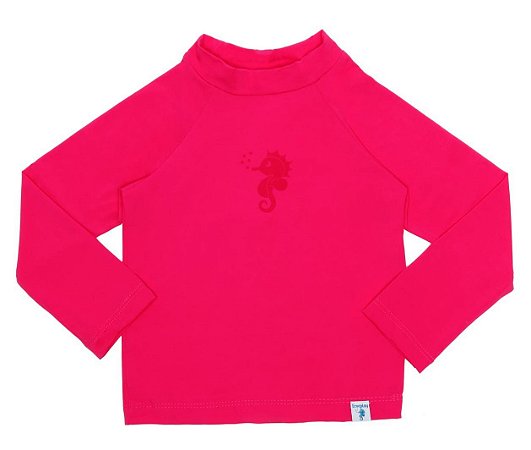Camiseta Infantil de Banho com FPS 50+ Manga Longa Rosa Pink - Ecoeplay
